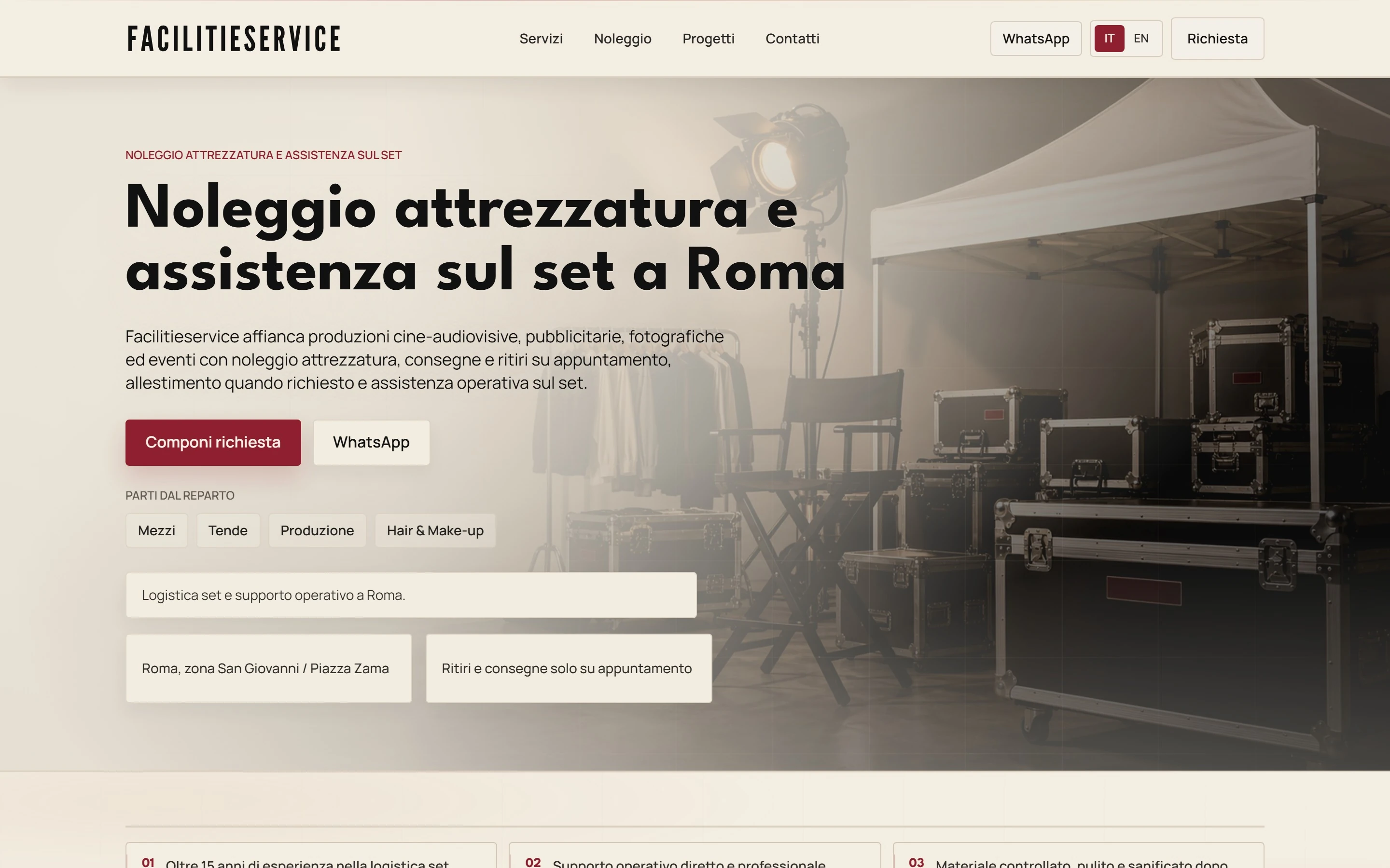Facilitieservice — Equipment rental and set support