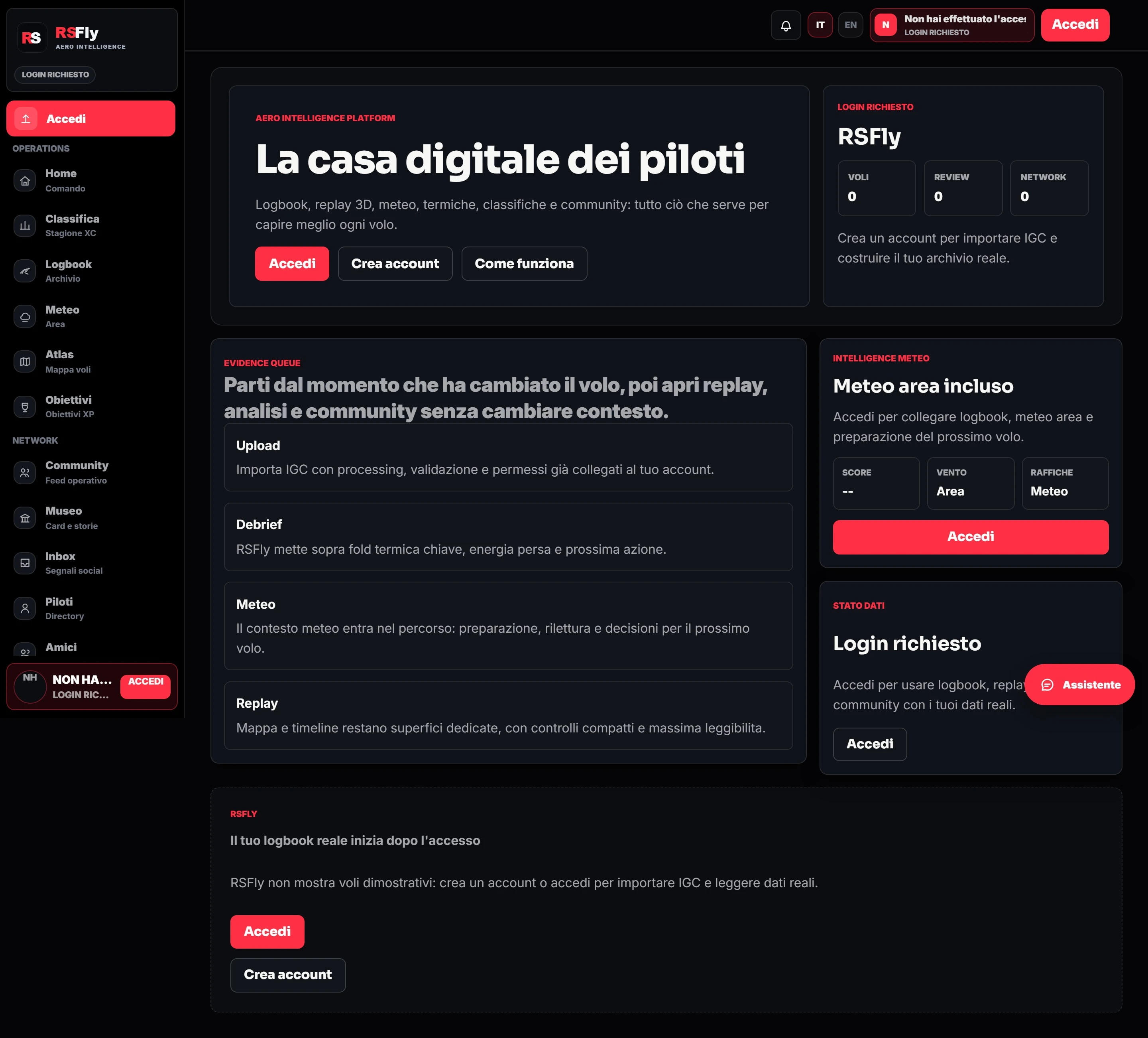 RSFly — Replay e analisi per sport aerei